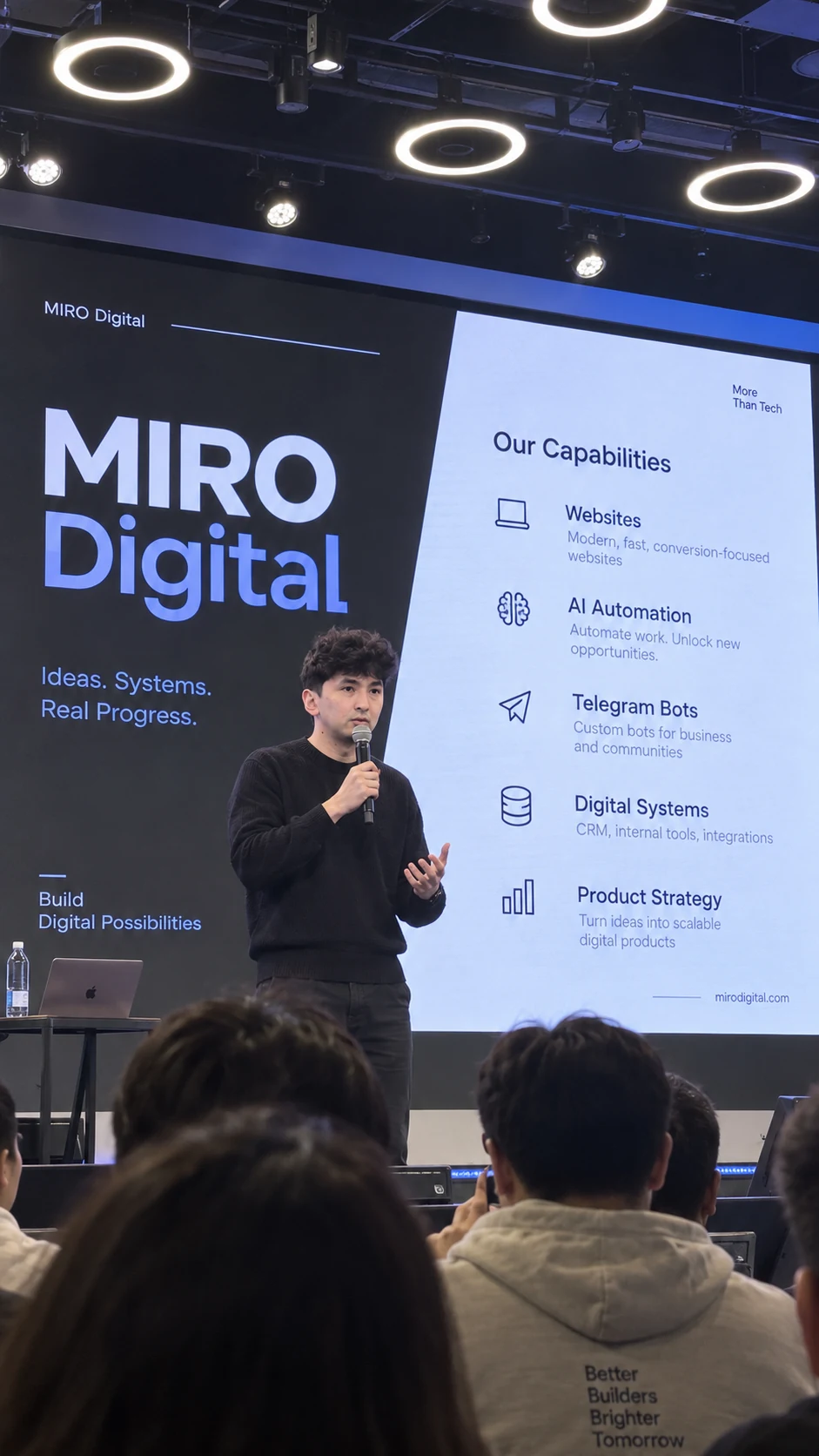 Shehron presenting MIRO's digital product capabilities
